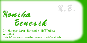 monika bencsik business card